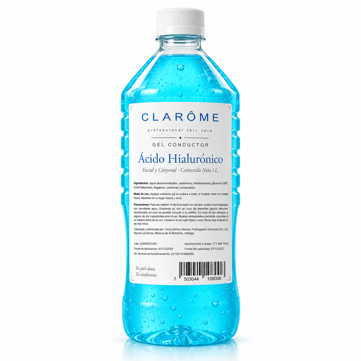 Gel Conductor con Ácido Hialurónico Clarome